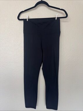 Fabletics PureLuxe Black 7/8 Leggings with Subtle Logo